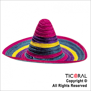 SOMBRERO MEJICANO DE COLORES x 1